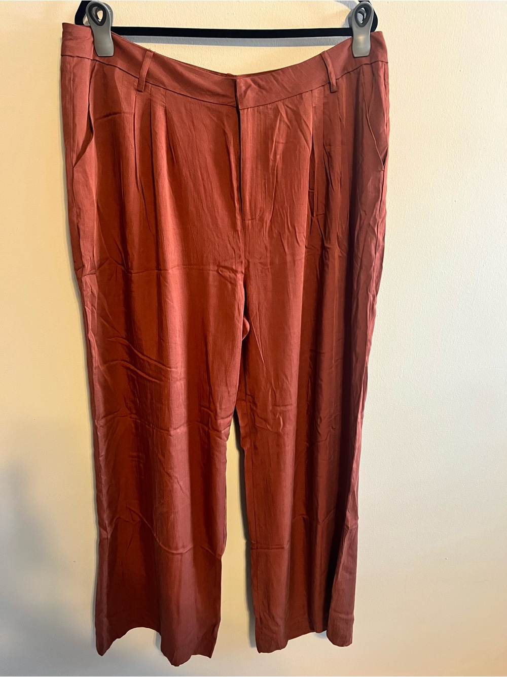 Forever 21 Wide-Leg Pleated Trousers in Rust | Women's 1X